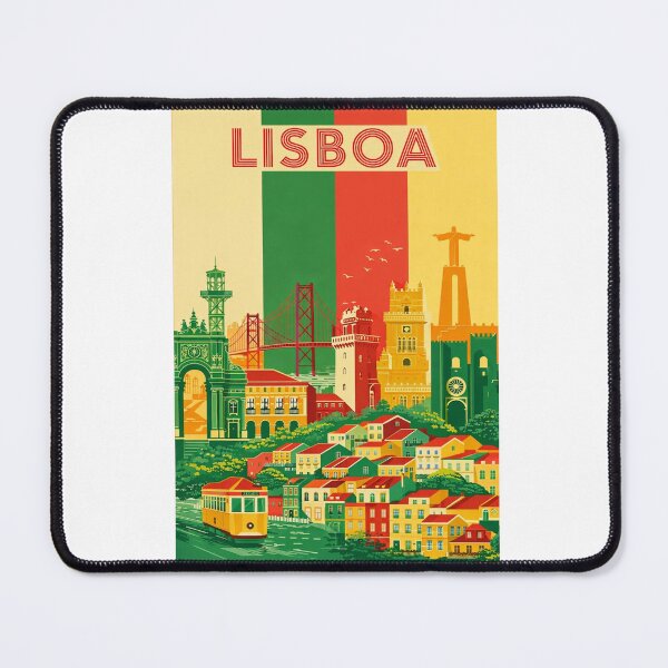 Item preview, Lisboa Cityscape with Belém Tower, Christ the King and Alfama Hills designed and sold by Aryabek.