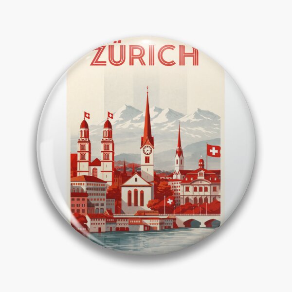 Item preview, Zürich Cityscape with Grossmünster, Fraumünster and Swiss Alps designed and sold by Aryabek.
