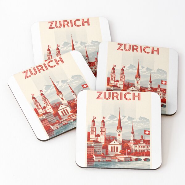 Item preview, Zürich Cityscape with Grossmünster, Fraumünster and Swiss Alps designed and sold by Aryabek.