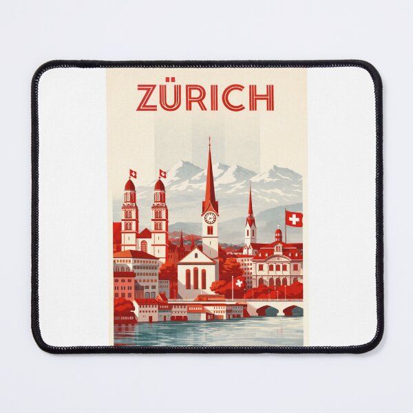 Item preview, Zürich Cityscape with Grossmünster, Fraumünster and Swiss Alps designed and sold by Aryabek.