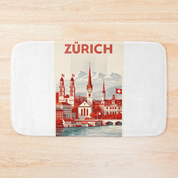 Item preview, Zürich Cityscape with Grossmünster, Fraumünster and Swiss Alps designed and sold by Aryabek.