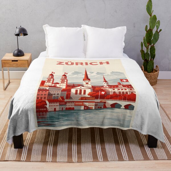 Item preview, Zürich Cityscape with Grossmünster, Fraumünster and Swiss Alps designed and sold by Aryabek.