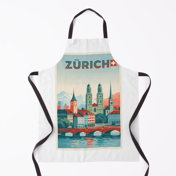 Item preview, Zürich Skyline with Grossmünster, Münsterbrücke and Swiss Alps View designed and sold by Aryabek.