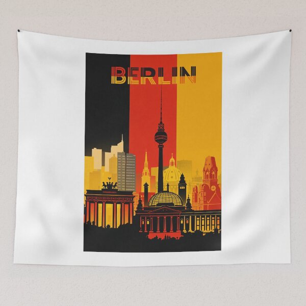 Item preview, Berlin Landmarks with Brandenburg Gate, TV Tower and Reichstag Dome designed and sold by Aryabek.