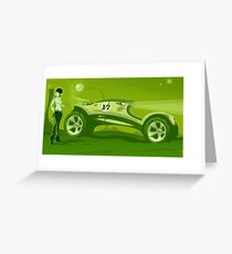 Tarjeta de felicitación La carrera por el increíble planeta verde