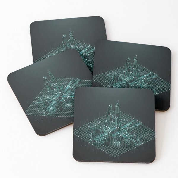 Item preview, Cyber Neural Grid - Deep Teal & Obsidian designed and sold by starwanderer7.