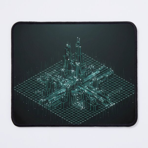 Item preview, Cyber Neural Grid - Deep Teal & Obsidian designed and sold by starwanderer7.