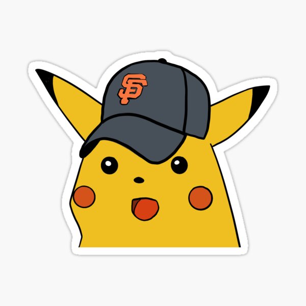 Surprised Pikachu San Francisco Giants Hat Sticker