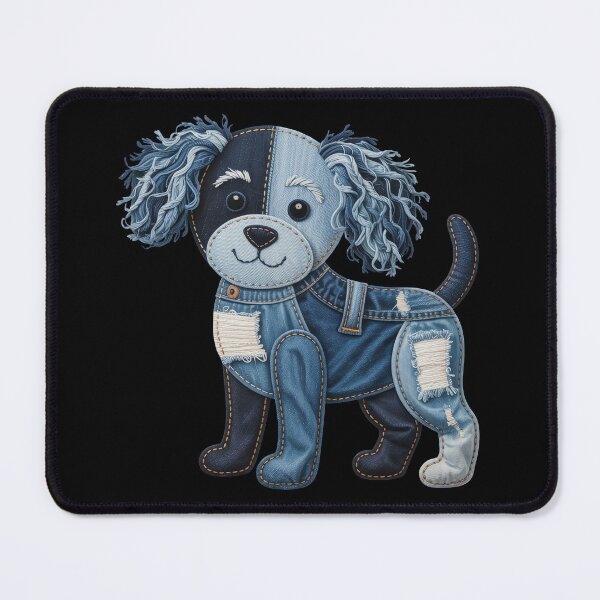 Item preview, Patchwork Denim Puppy designed and sold by jkrphoto.