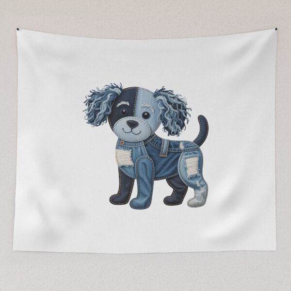 Item preview, Patchwork Denim Puppy designed and sold by jkrphoto.