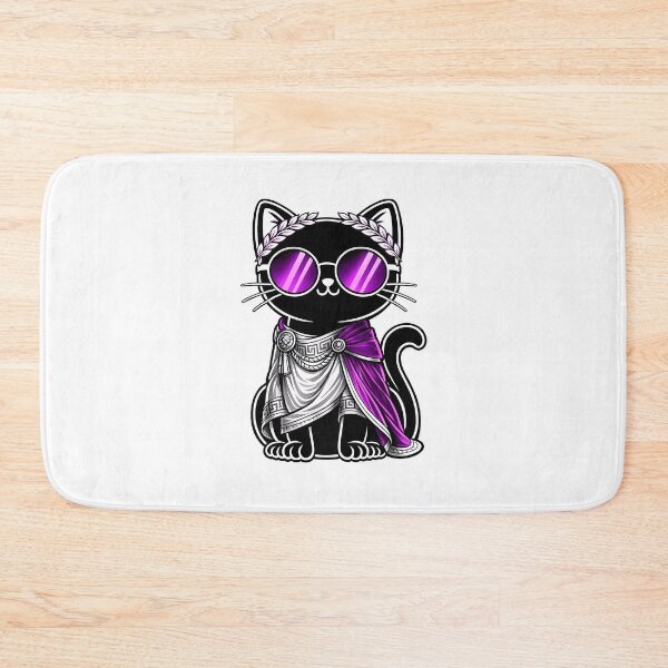 Item preview, Black cat series with purple glasses – Roman emperor & imperial toga designed and sold by Hosharu Gaming.