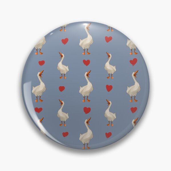 Item preview, Pattern of geese with heart shapes and petals on blue background for decorative use in crafts and prints designed and sold by Ms. Iryna.