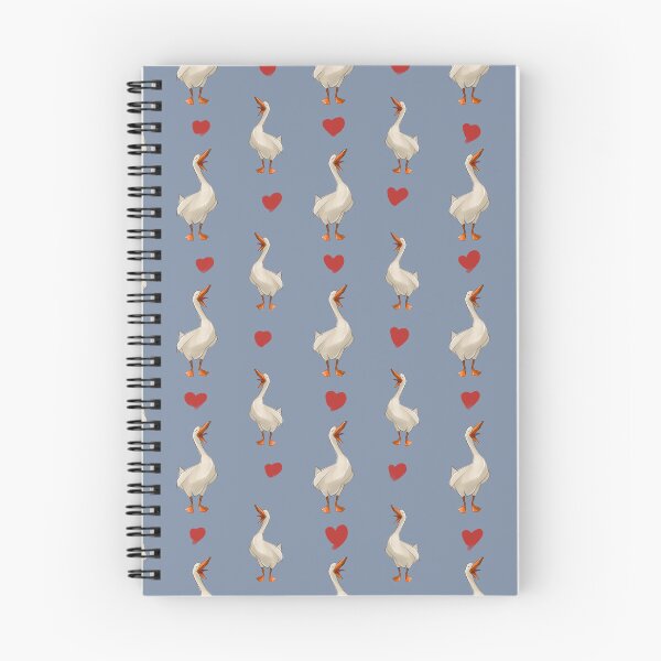 Item preview, Pattern of geese with heart shapes and petals on blue background for decorative use in crafts and prints designed and sold by Ms. Iryna.