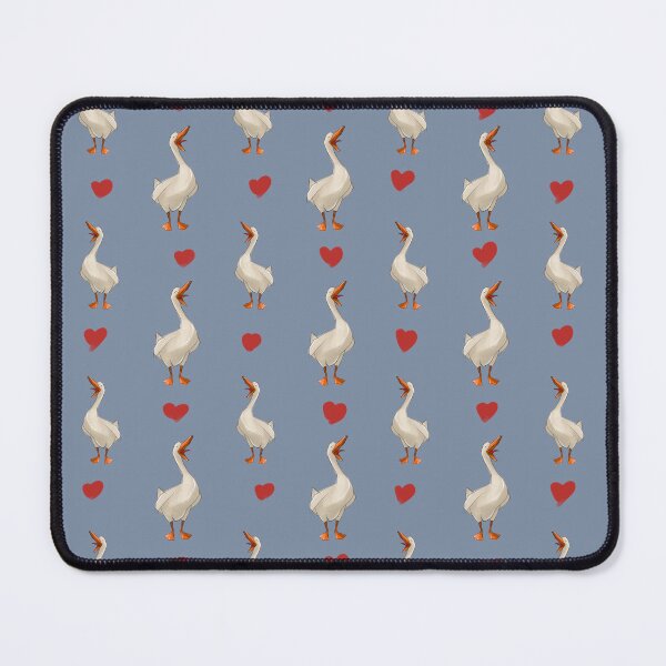 Item preview, Pattern of geese with heart shapes and petals on blue background for decorative use in crafts and prints designed and sold by Ms. Iryna.