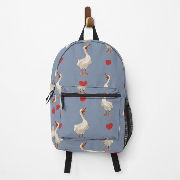 Item preview, Pattern of geese with heart shapes and petals on blue background for decorative use in crafts and prints designed and sold by Ms. Iryna.