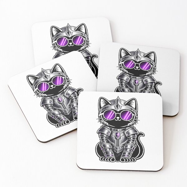 Item preview, Black cat series with purple glasses – Knight designed and sold by Hosharu Gaming.
