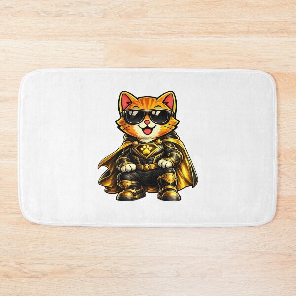 Item preview, Superhero orange cat – Black glasses & gold costume designed and sold by Hosharu Gaming.
