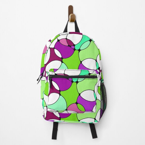 Item preview, Neurographic Joy Abstract Overlapping Shapes Neon Green Plum Purple designed and sold by thecolorbirdie.