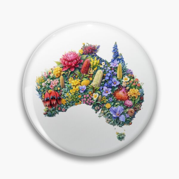 Item preview, Floral Australian Map designed and sold by M-Y-A-R-T-.