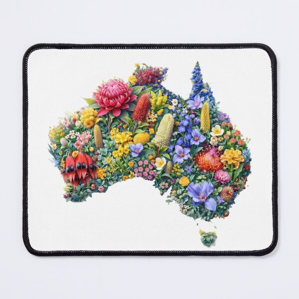 Item preview, Floral Australian Map designed and sold by M-Y-A-R-T-.