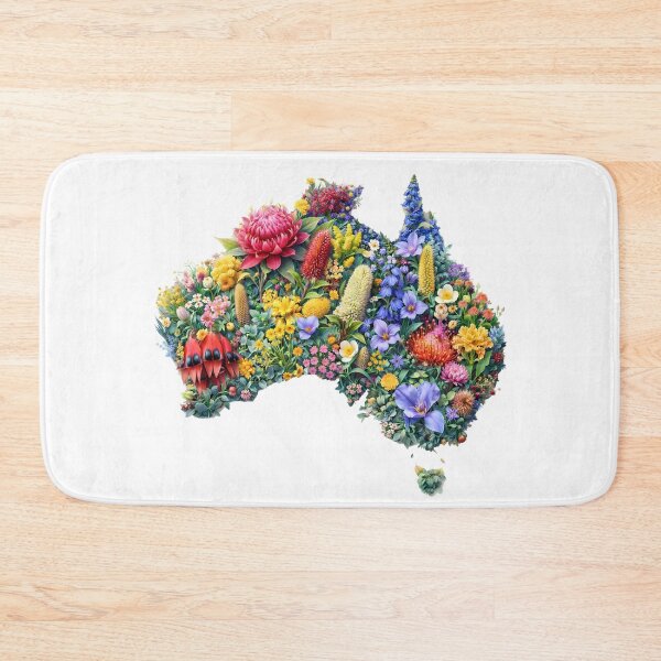 Item preview, Floral Australian Map designed and sold by M-Y-A-R-T-.