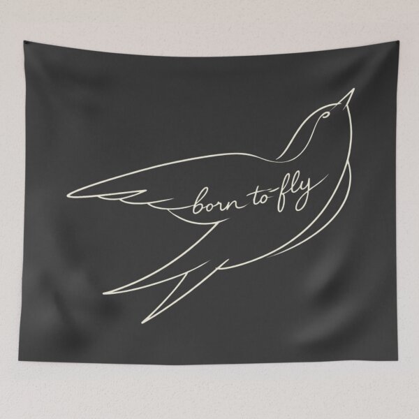 Item preview, Born to Fly – Minimalist Swallow Line Art (Dark Version) designed and sold by LoppiPrintShop.