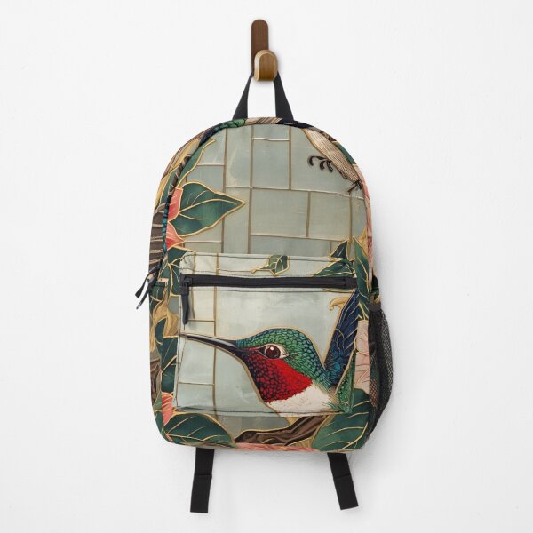 Item preview, Serene Hummingbird Garden – Stained Glass Floral Art designed and sold by FerryFineArt.