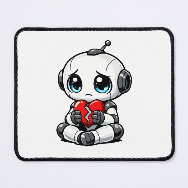 Item preview, Little sad robot with a broken heart designed and sold by Hosharu Gaming.