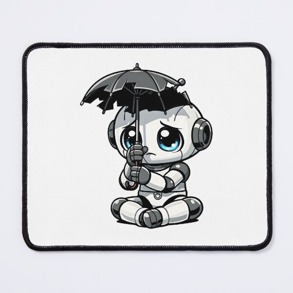 Item preview, A sad little robot hides under a broken umbrella designed and sold by Hosharu Gaming.