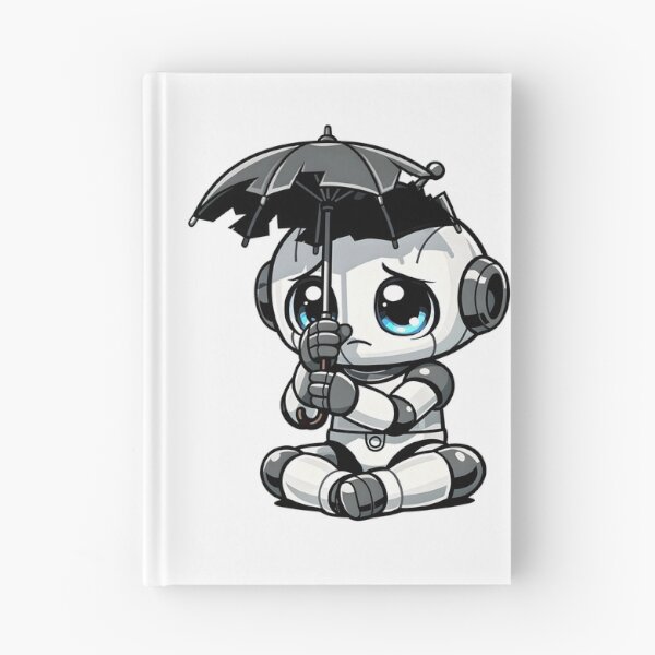 Item preview, A sad little robot hides under a broken umbrella designed and sold by Hosharu Gaming.