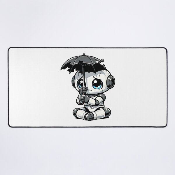 Item preview, A sad little robot hides under a broken umbrella designed and sold by Hosharu Gaming.