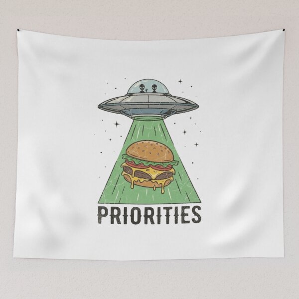 Item preview, Alien Food Priorities – UFO Burger Abduction designed and sold by NOVALOOMARCH.