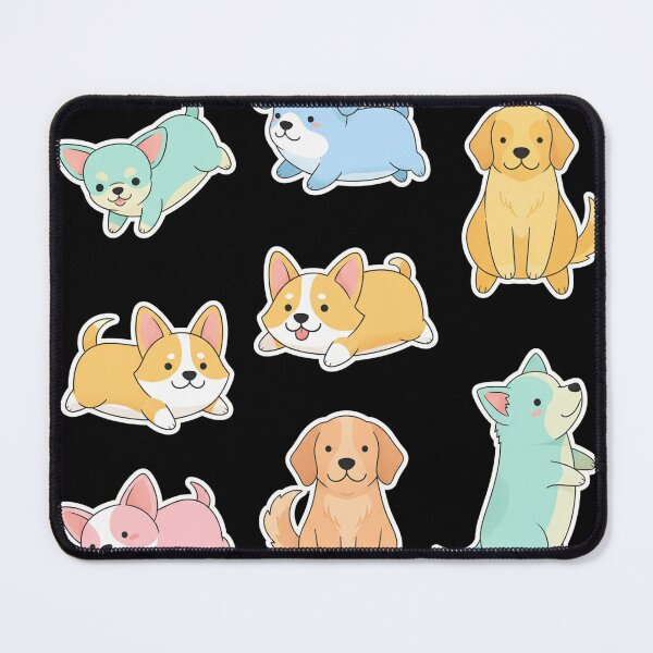 Item preview, Cute Cartoon Dogs in Playful Poses – Adorable Puppy Illustration designed and sold by i1ovedogs.