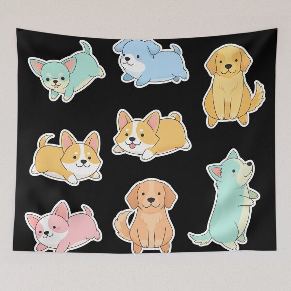 Item preview, Cute Cartoon Dogs in Playful Poses – Adorable Puppy Illustration designed and sold by i1ovedogs.