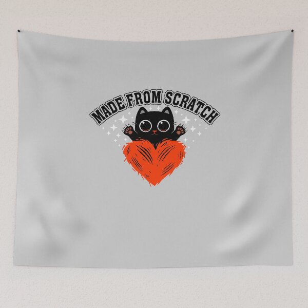 Item preview, Made From Scratch Valentine | Cute Black Cat Pun designed and sold by erion5k.