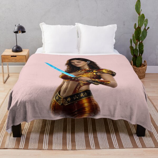 Item preview, Cyber Dragon Samurai Woman – Golden Armor Katana Warrior designed and sold by Dragon-Samurai.