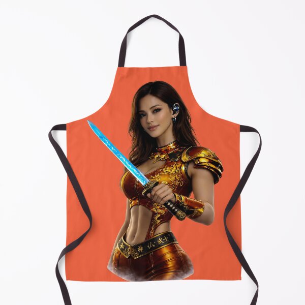 Item preview, Cyber Dragon Samurai Woman – Golden Armor Katana Warrior designed and sold by Dragon-Samurai.