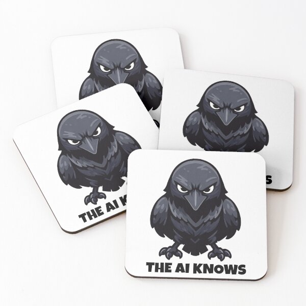 Item preview, The AI Knows Raven Sticker designed and sold by Speksy Digital.