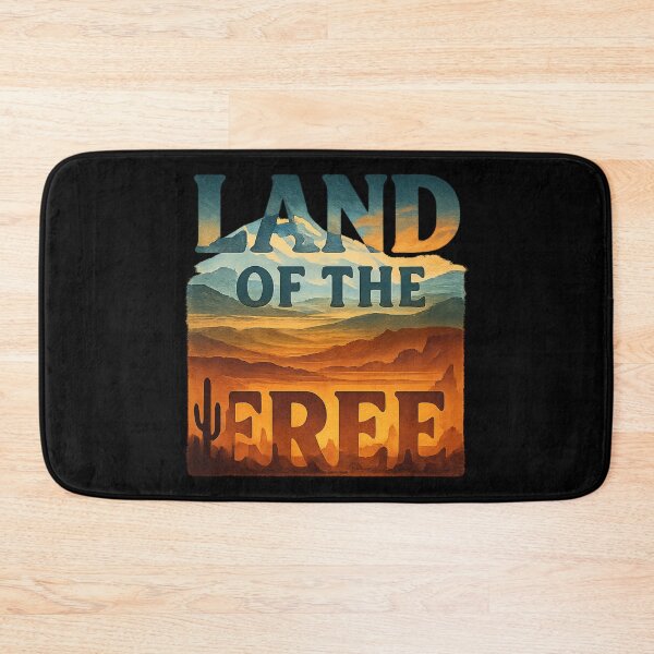 Item preview, Land of the Free - American Landscape Typography designed and sold by MKreative Studio.