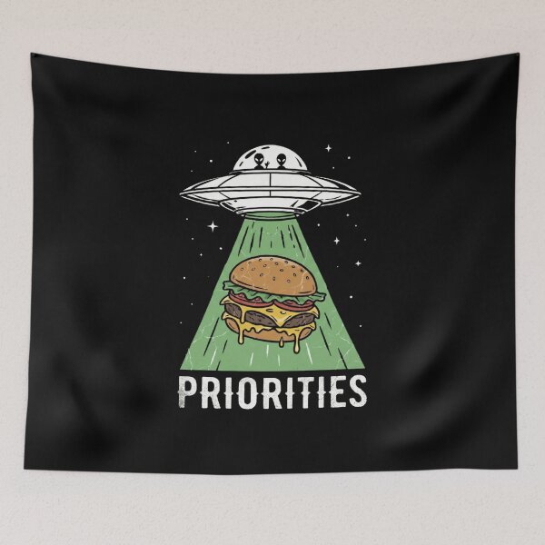 Item preview, Alien Food Priorities – UFO Burger Abduction designed and sold by NOVALOOMARCH.