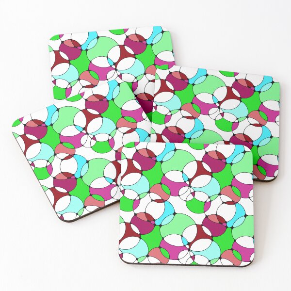 Item preview, Neurographic Joy Abstract Overlapping Shapes Plum Green Blue Maroon designed and sold by thecolorbirdie.