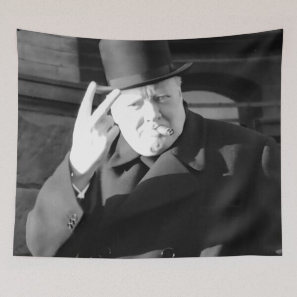 Item preview, Poster Winston Churchill Smoking V Day V Sign 1945 designed and sold by Geraldineromero.