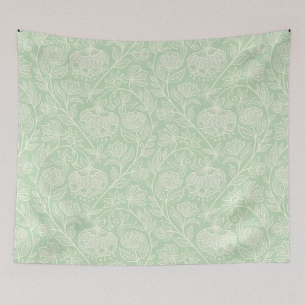 Item preview, Soft Cool Sage Mint Green and Cream Textured Pastel Chalk Chintz designed and sold by micklyn.