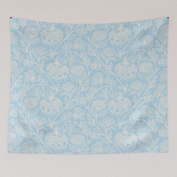 Item preview, Dreamy Light Blue and Cream Textured Pastel Chalk Chintz designed and sold by micklyn.