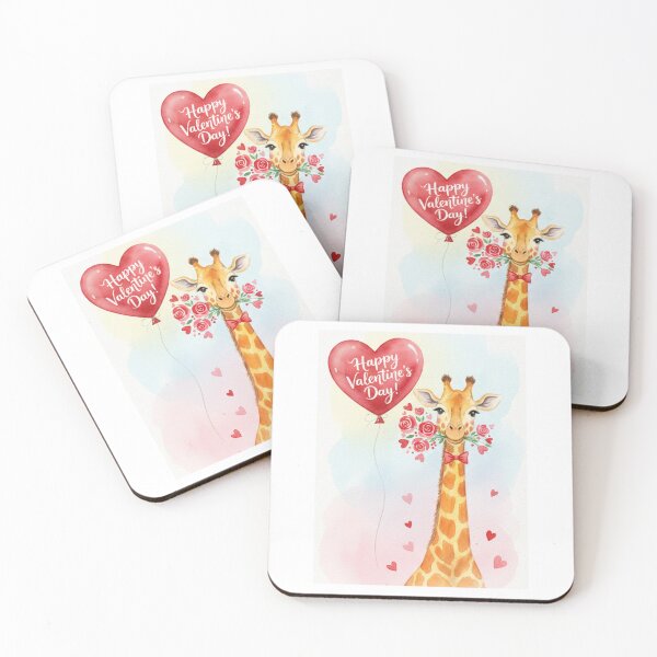 Item preview, Giraffe Valentine's Day valentine cute kawaii funny balloon flower pet designed and sold by CheeseBlueprint.