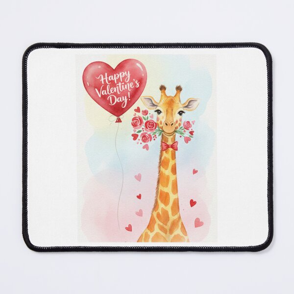 Item preview, Giraffe Valentine's Day valentine cute kawaii funny balloon flower pet designed and sold by CheeseBlueprint.