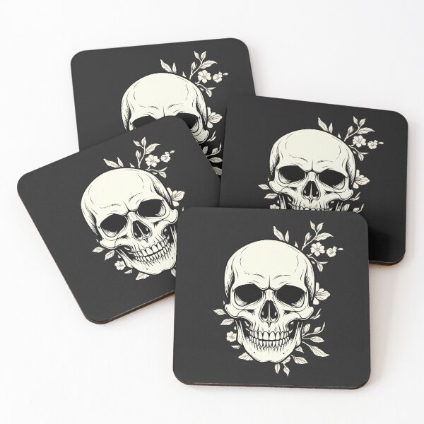 Item preview, Skull with flowers tattoo style illustration designed and sold by Conpo.