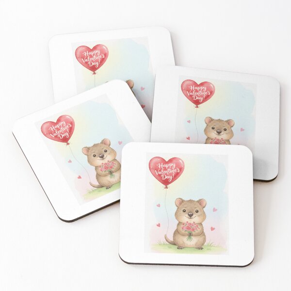 Item preview, Quokka Valentine's Day valentine cute kawaii funny balloon flower pet designed and sold by CheeseBlueprint.