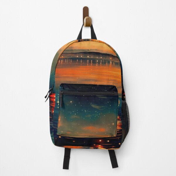 Item preview, Golden Starry Night Reflection Lake Sunset Art designed and sold by T-I-D-E.
