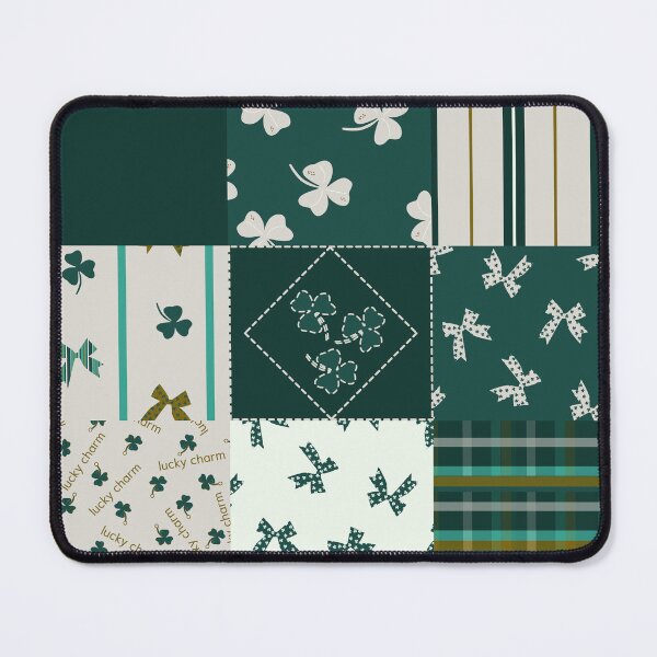 Item preview, St Patrick's Holiday Cheater Quilt in classic green &golden tones designed and sold by aneladesigns.